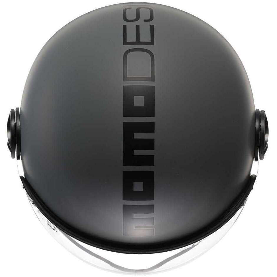 Casque Moto Momo Design FGTR CLASSIC Mono Jet Gris Mat Noir