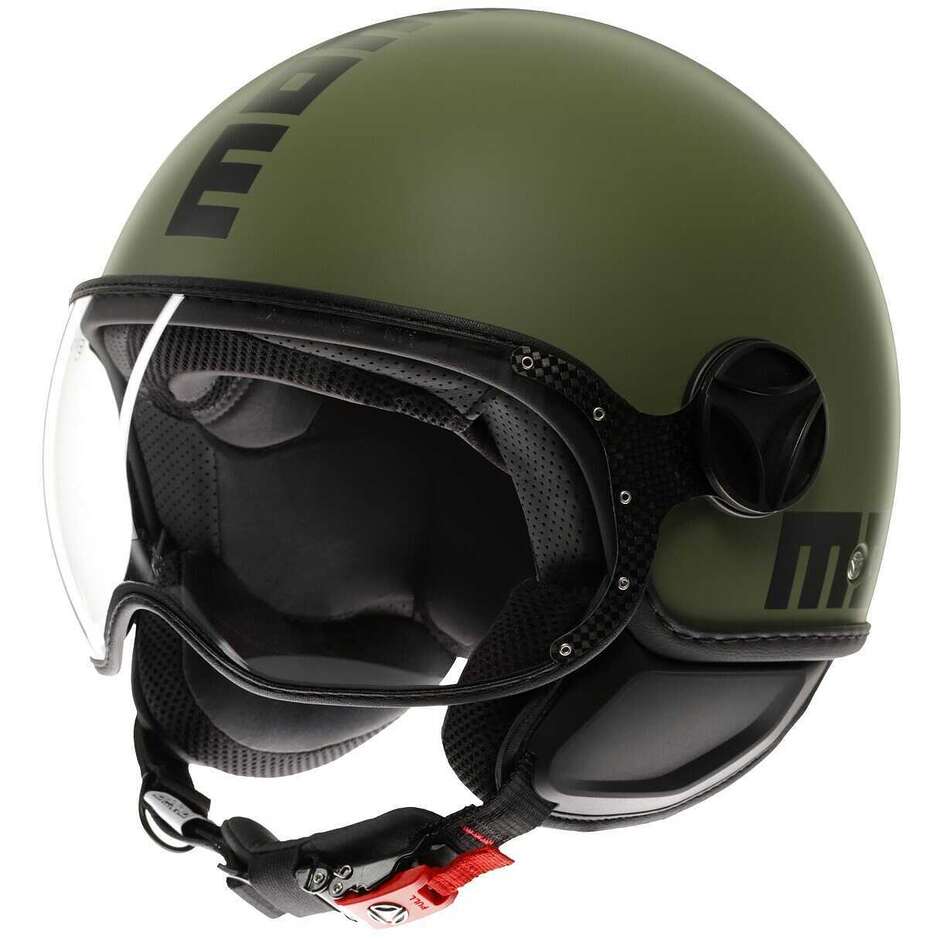 Casque Moto Momo Design FGTR CLASSIC Mono Jet Vert Militaire Noir