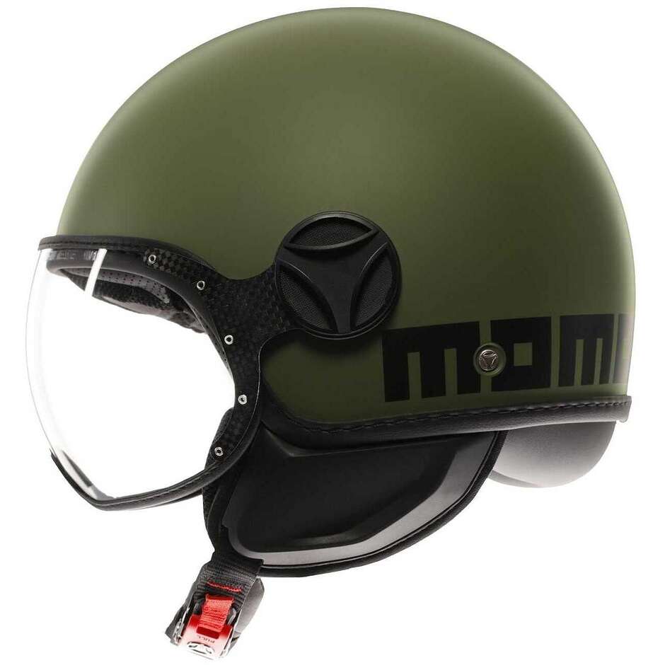 Casque Moto Momo Design FGTR CLASSIC Mono Jet Vert Militaire Noir