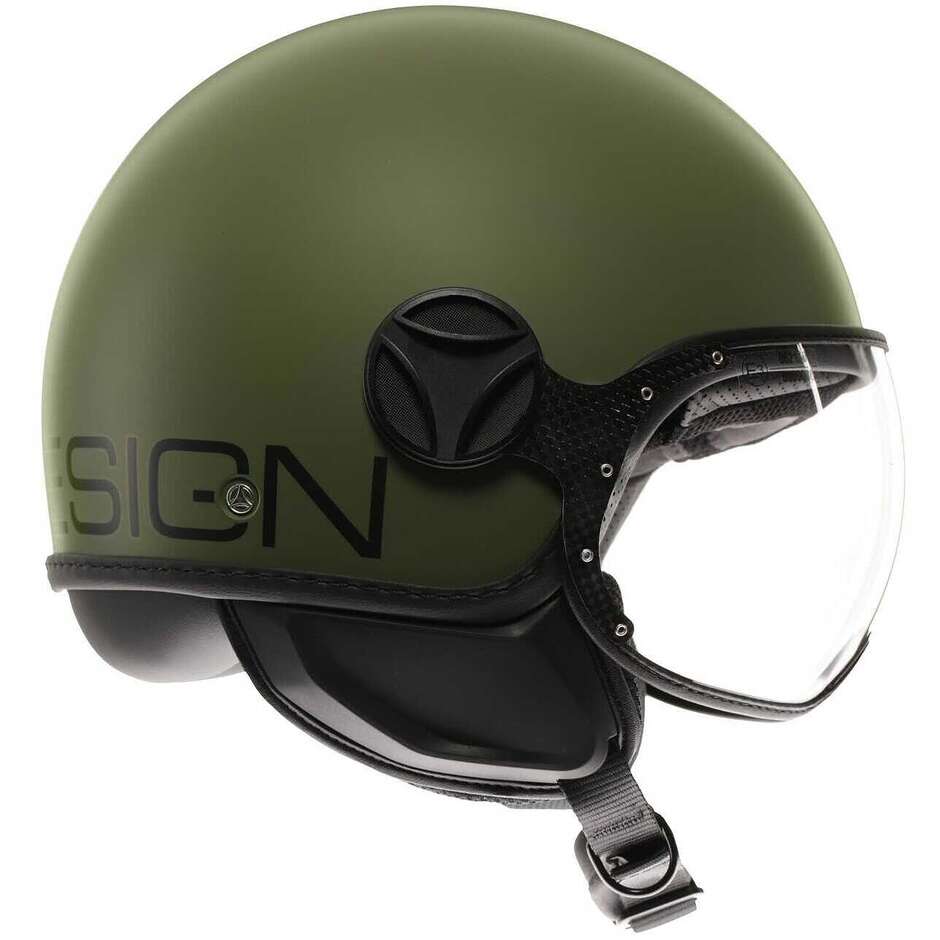 Casque Moto Momo Design FGTR CLASSIC Mono Jet Vert Militaire Noir