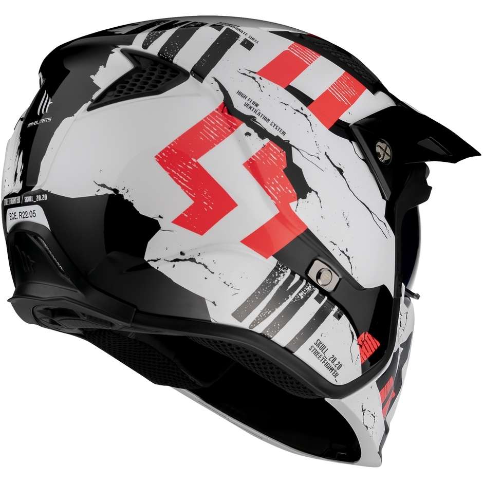 Casque Moto Mt Helmet STREETFIGHTER Sv SKULL A0 White Pearl