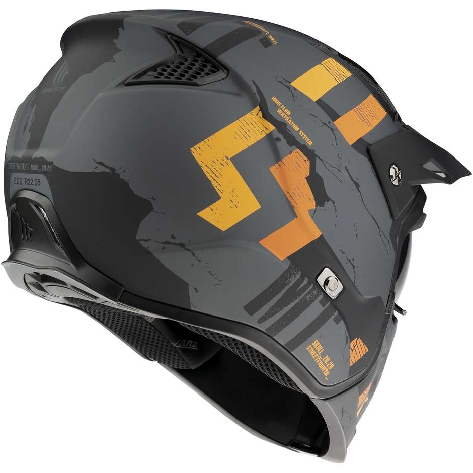 Casque Moto Mt Helmet STREETFIGHTER Sv SKULL2020 A12 Matt Grey