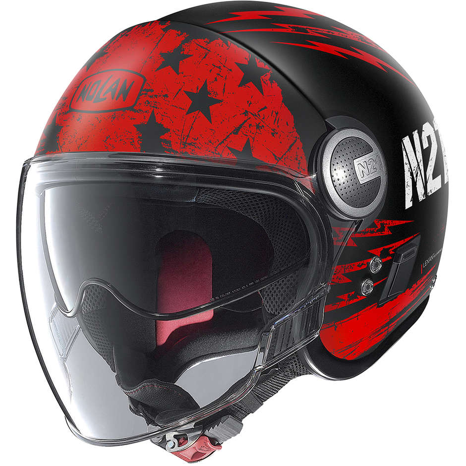 Casque Moto Nolan N21 Visor JETFIRE 070 Matt Black Red
