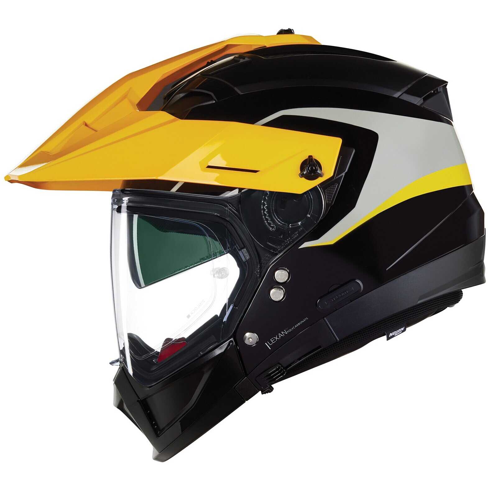 NOLAN N70-2 GT LAKOTA N-COM NOIR JAUNE MAT AVEC VISIÈRE MIROIR IRIDIUM