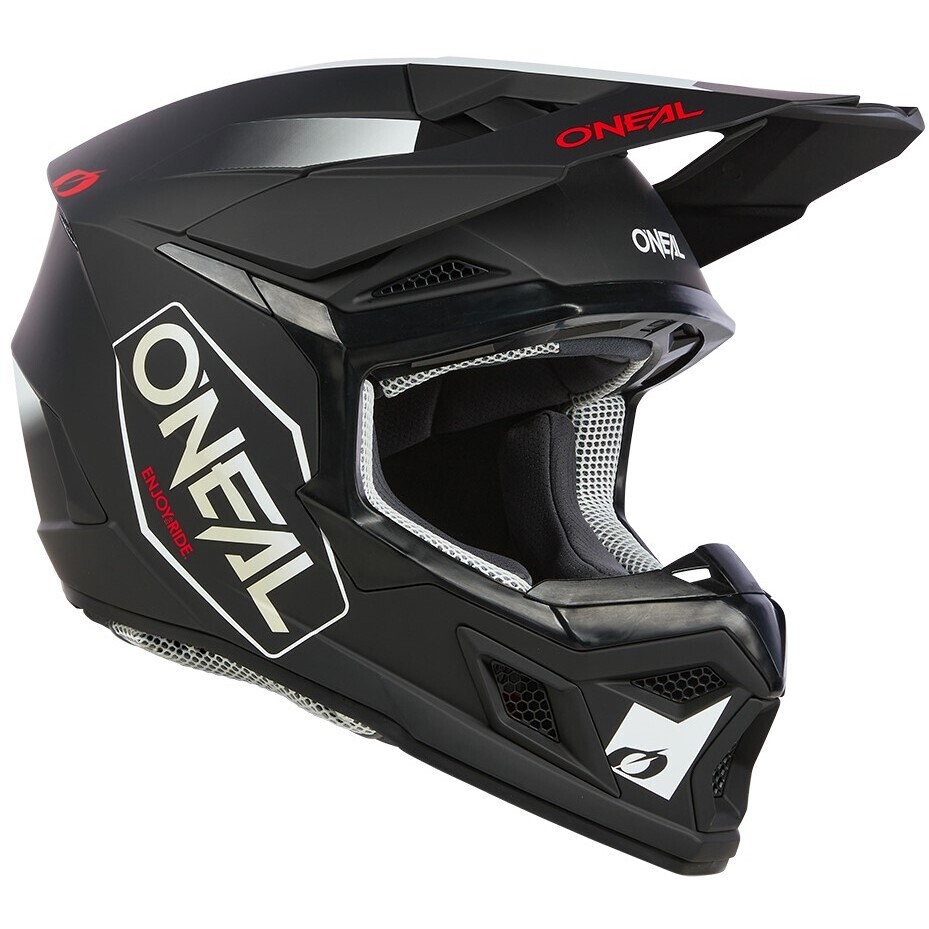 Casque Moto Oneal 3SRS HEXX Cross Enduro Noir/Blanc/Rouge
