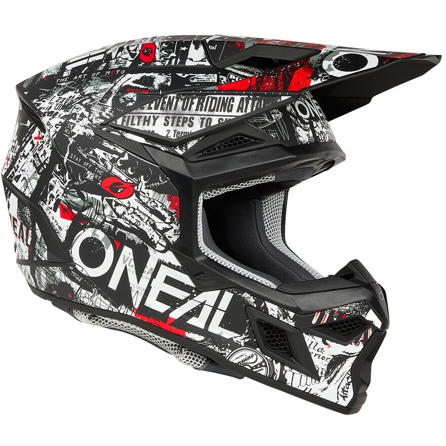 Casque Moto Oneal 3SRS Stack Cross Enduro Noir Blanc
