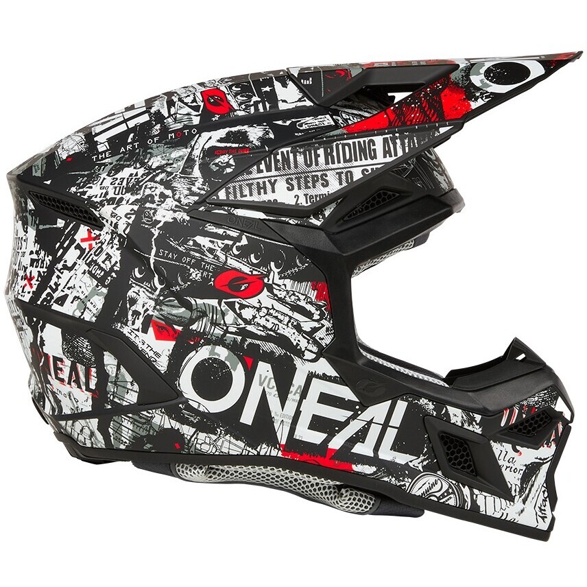 Casque Moto Oneal 3SRS Stack Cross Enduro Noir Blanc