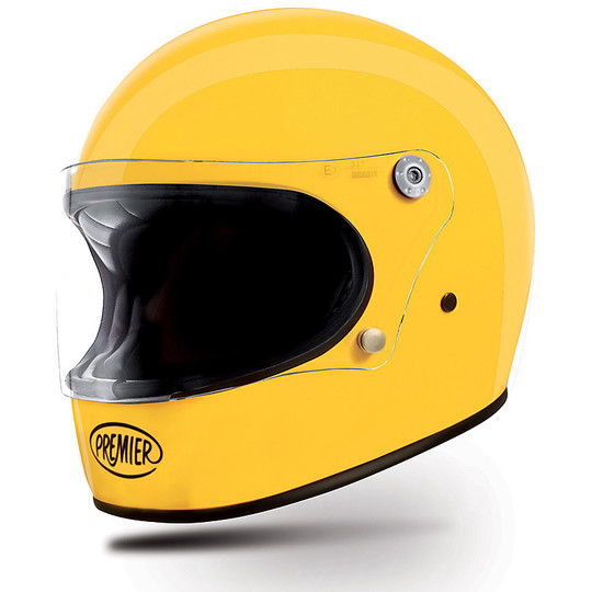 Casque Moto Premier Trophy 70's Style Monocolor Yellow