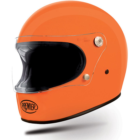 Casque Moto Premier Trophy Style 70's Monochrome Orange