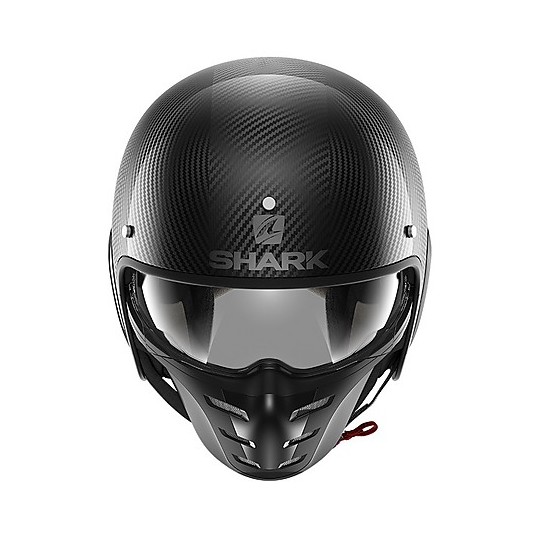 Casque moto rétro Shark S-DRAK CARBON 2 Skin Silver Black