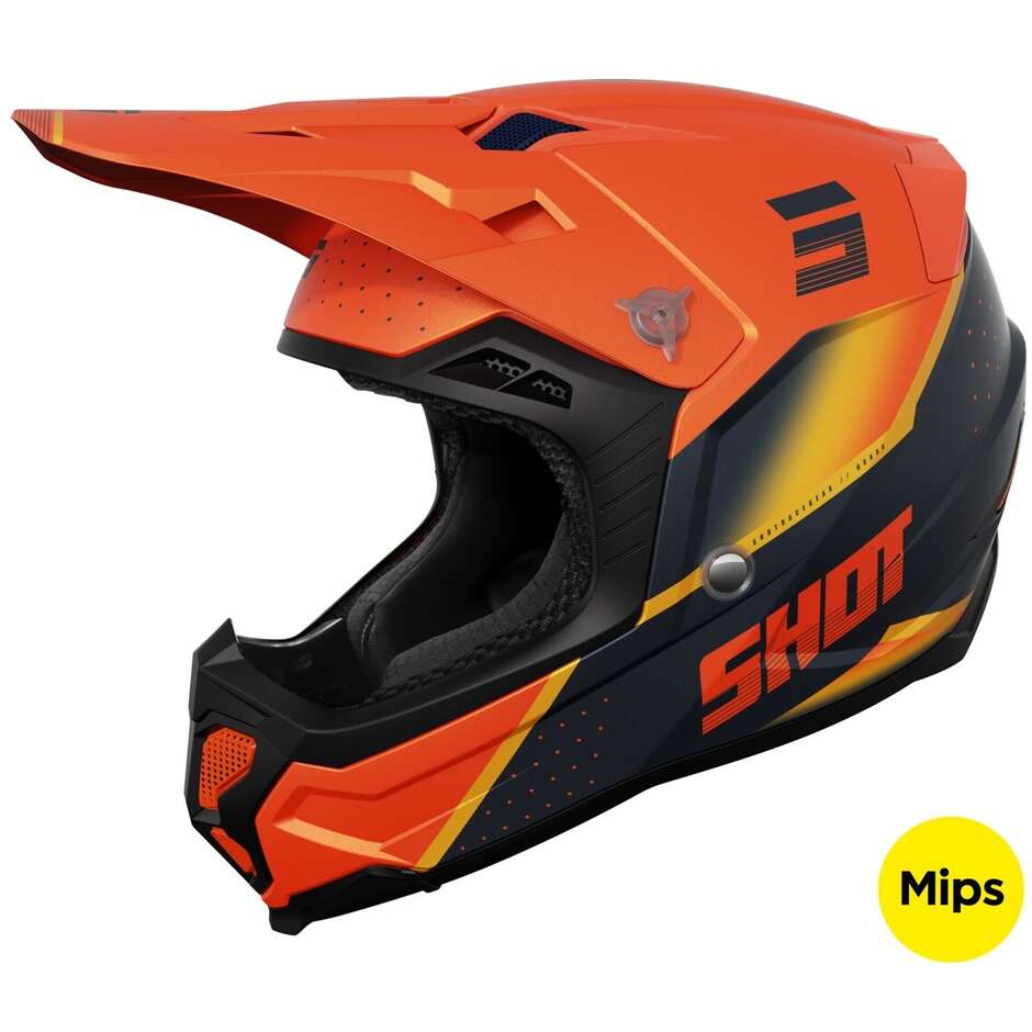 Casque Moto Shot CORE HONOR Cross Enduro Orange Mat