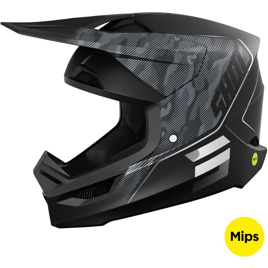 Casque Moto Shot RACE CAMO TACTIC Cross Enduro Noir Mat Gris
