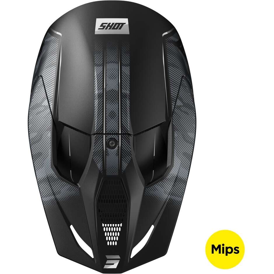 Casque Moto Shot RACE CAMO TACTIC Cross Enduro Noir Mat Gris
