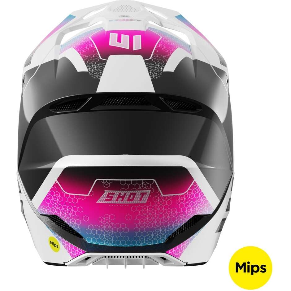 Casque Moto Shot RACE PHASER Cross Enduro Noir Bleu Rose Perle