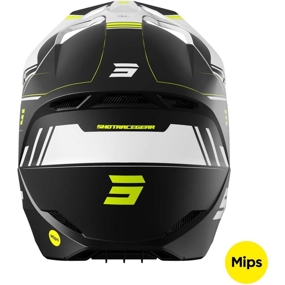 Casque Moto Shot RACE SPRINT Cross Enduro Jaune Fluo Noir Mat