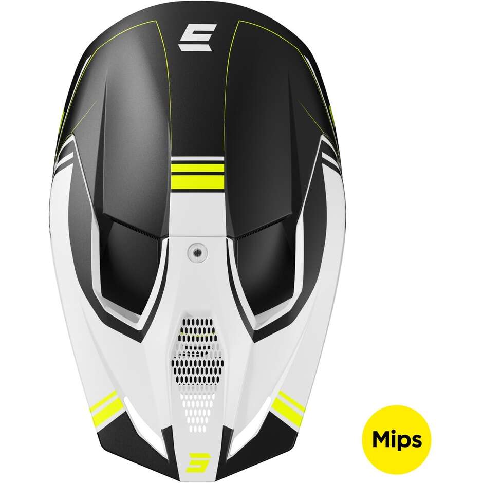 Casque Moto Shot RACE SPRINT Cross Enduro Jaune Fluo Noir Mat