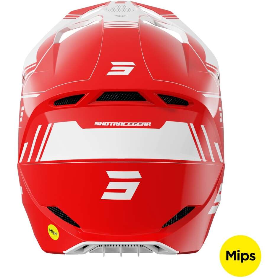 Casque Moto Shot RACE SPRINT Cross Enduro Rouge Brillant