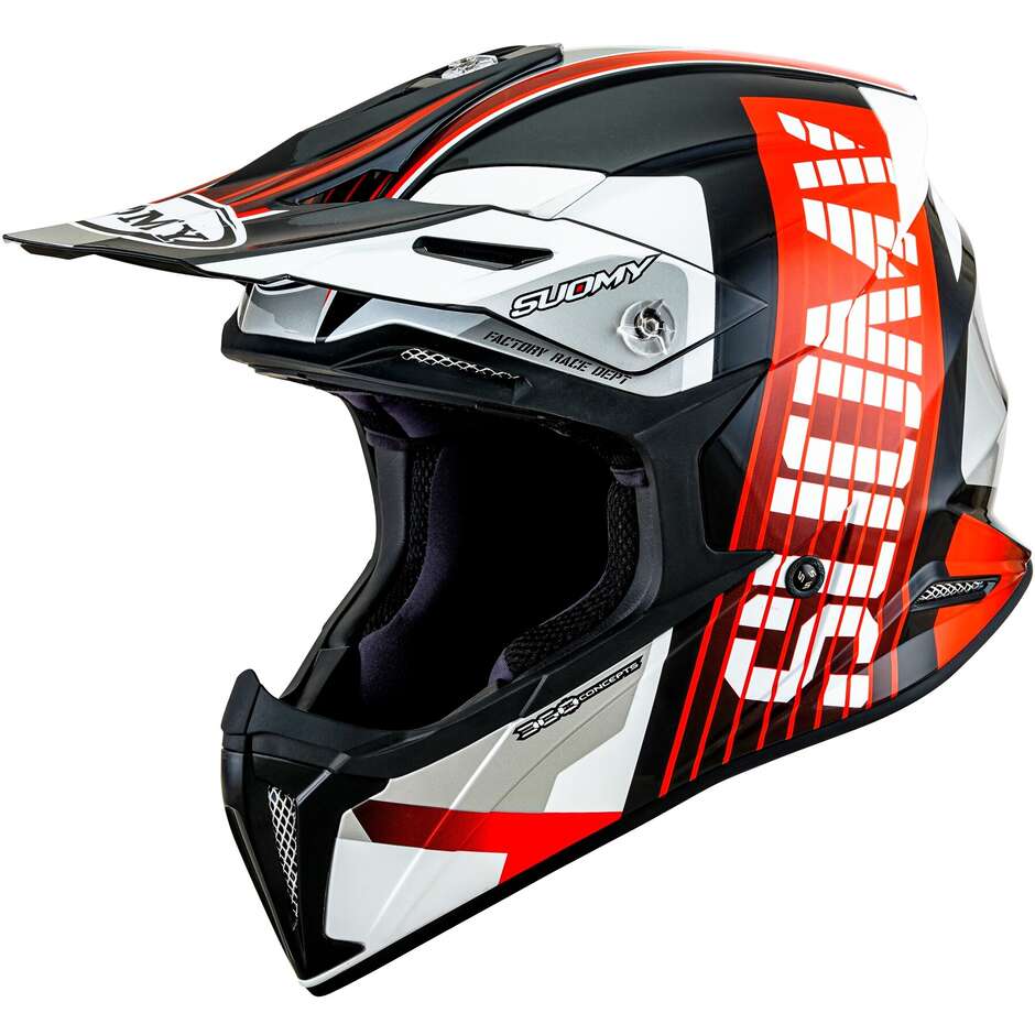 Casque Moto Suomy X-WING AMPED Cross Enduro Noir Rouge