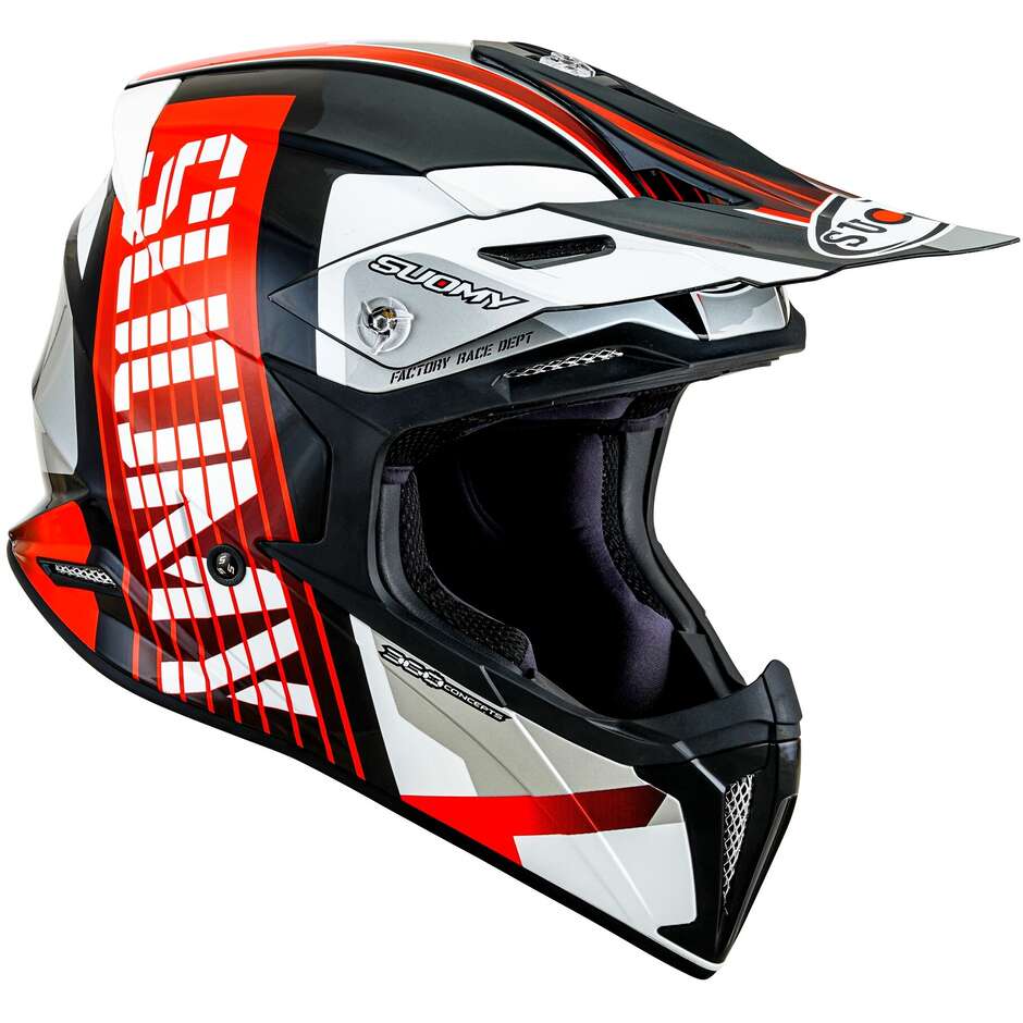 Casque Moto Suomy X-WING AMPED Cross Enduro Noir Rouge