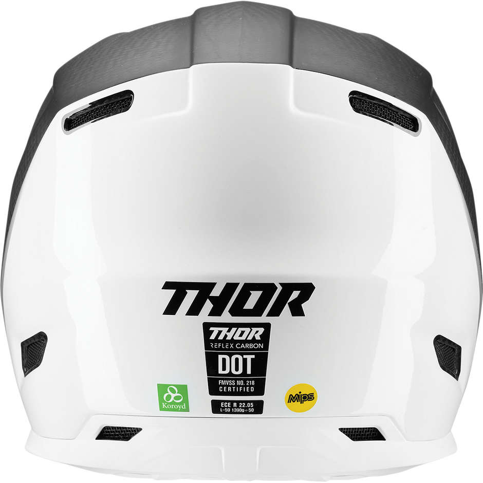 Casque Moto Thor Cross Enduro REFLEX Polar Carbon Blanc