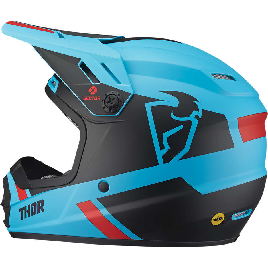 Casque Moto Thor Cross Enduro SECTOR SPLIT MIPS Bleu Noir