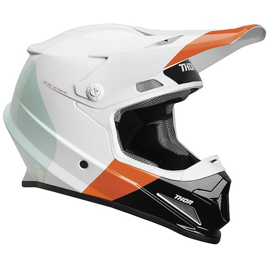 Casque Moto Thor Sector Mips BOMBER Cross Enduro Blanc Orange