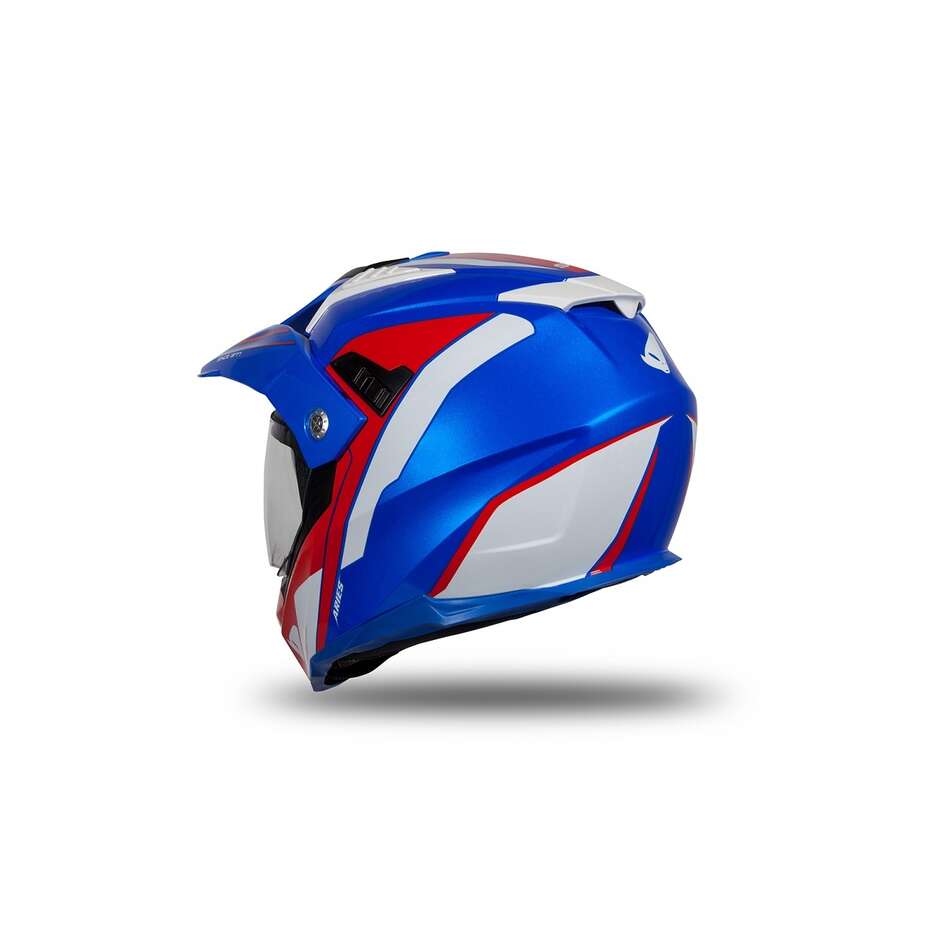 Casque Moto Tourer / Crossover Ufo ARIES Bleu Rouge Blanc Brillant