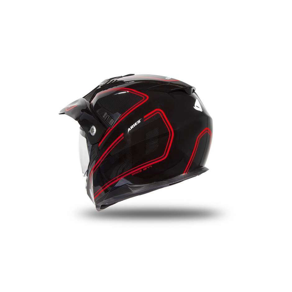 Casque Moto Tourer / Crossover Ufo ARIES Noir Rouge Brillant