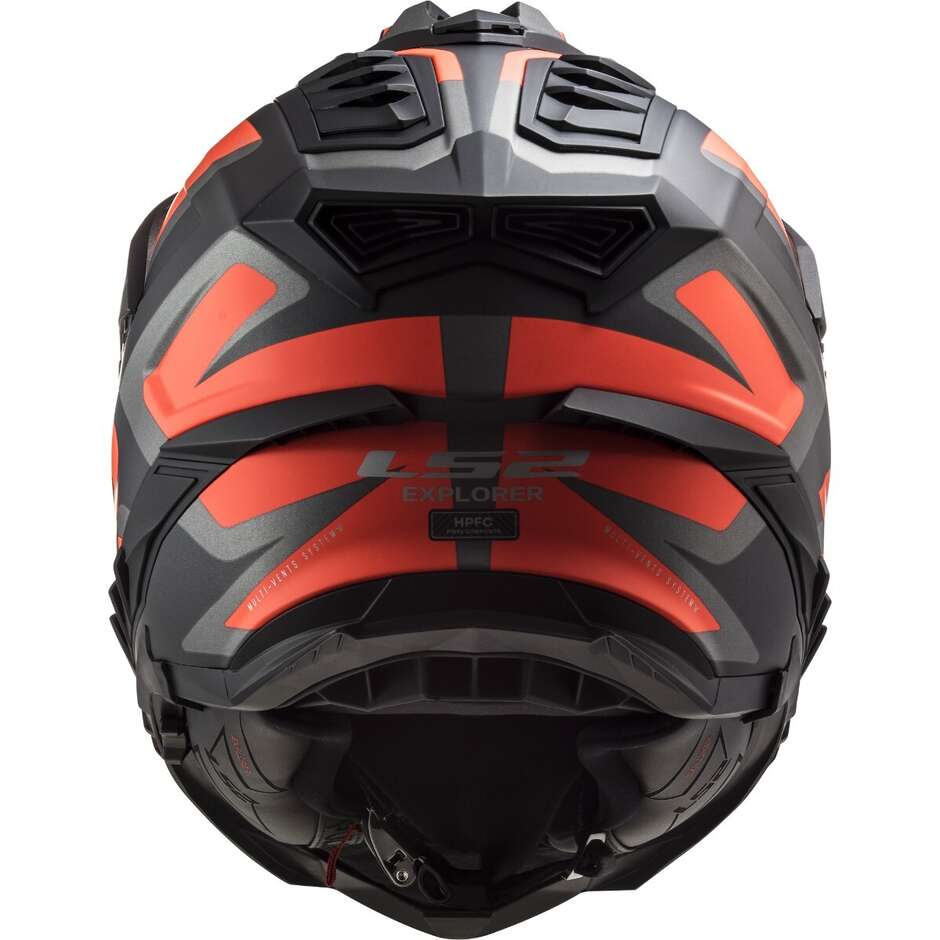 Casque Moto Tourisme Ls2 MX701 EXPLORER HPFC ALTER Noir Mat Orange Fluo