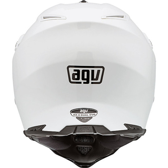 Casque moto tout terrain Agv AX-8 Dual Evo Mono Glossy White