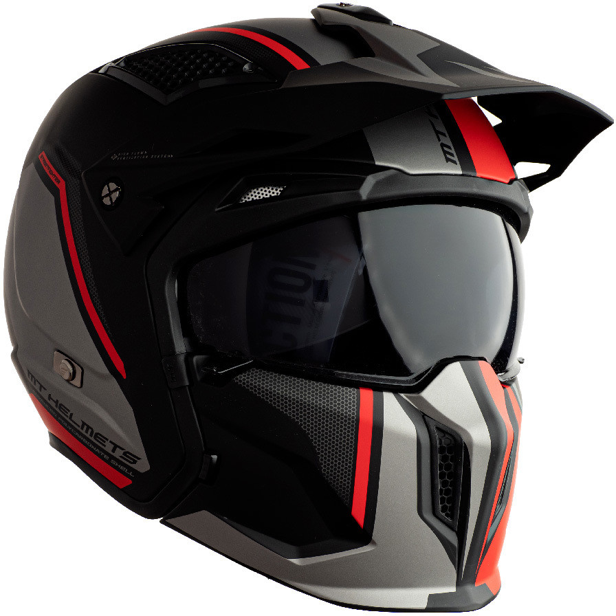 Casque moto Trial Mt Helmet STREETFIGHTER Exrta Sv TWIN C5 Matt Red