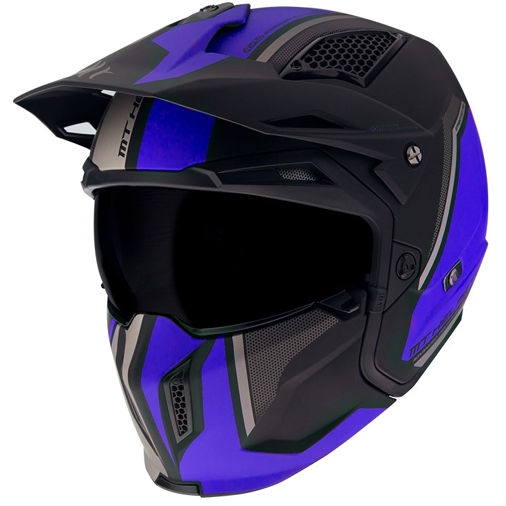 Casque moto Trial Mt Helmet STREETFIGHTER Exrta Sv TWIN C7 Matt Blue
