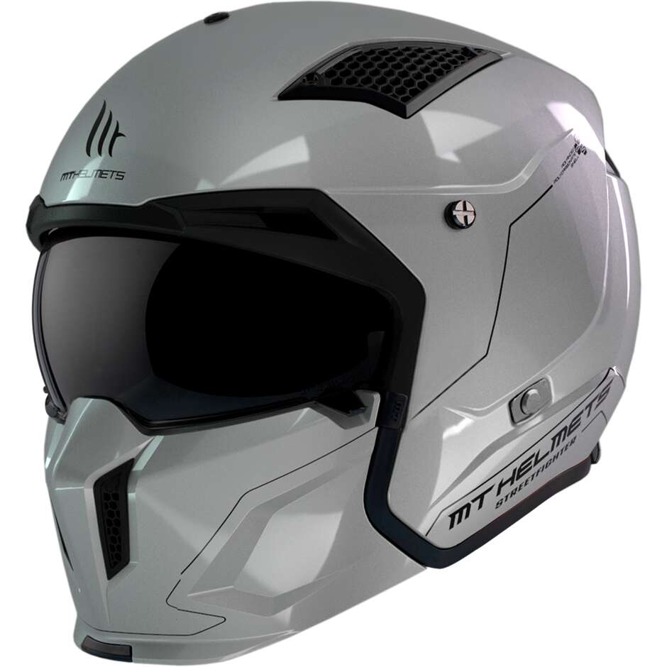 Casque moto Trial Mt Helmet STREETFIGHTER SV S Solid A22 Glossy Grey
