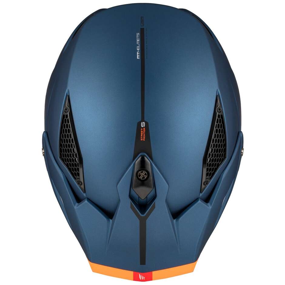 Casque moto trial Mt Helmets STREETFIGHTER SV S SOLID A7 Bleu mat