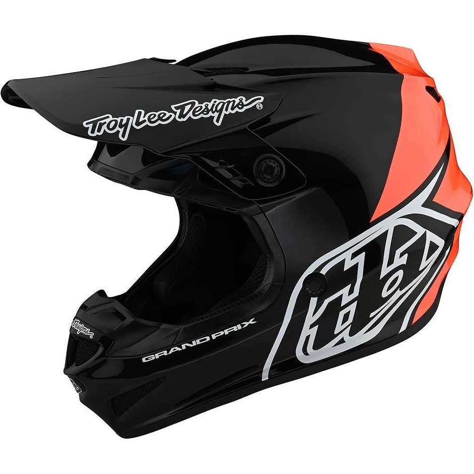 Casque Moto Troy Lee Designs Cross Enduro GP HELMET Block Noir Orange