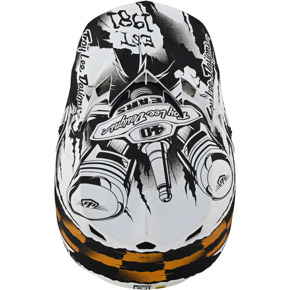 Casque moto Troy Lee Designs Cross Enduro SE4 STRIKE Blanc Noir