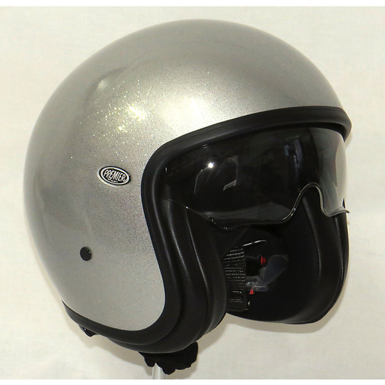 Casque De Moto Vintage Intégral Des Années 70 Premier Trophy DO8 Blanc Brillant P38912