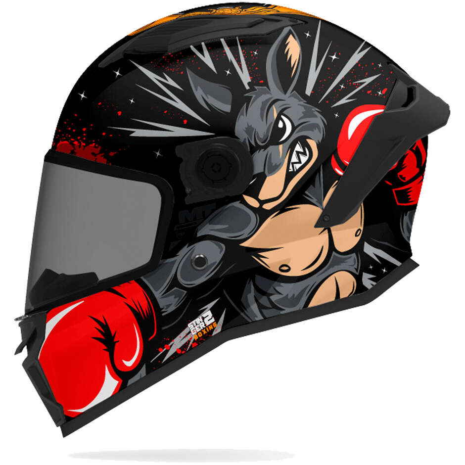 Casque MT Helmets STINGER 2 KIDS BOXING B2 Noir Rouge Brillant