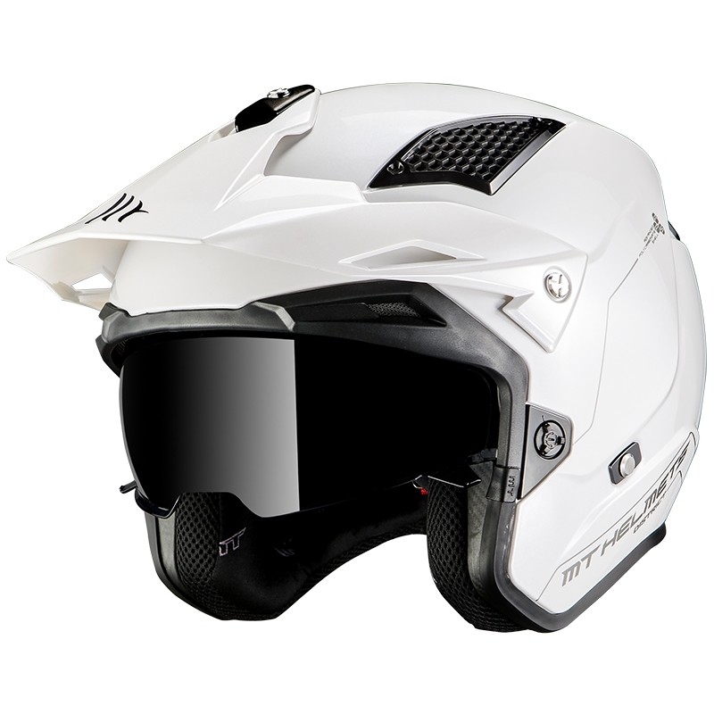 Casque MT Trial Trial Casques DISTRICT Solid A0 Glossy White