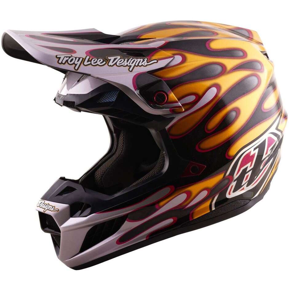 Casque Troy Lee Designs SE5 Carbon MIPS Overspray Noir/Or
