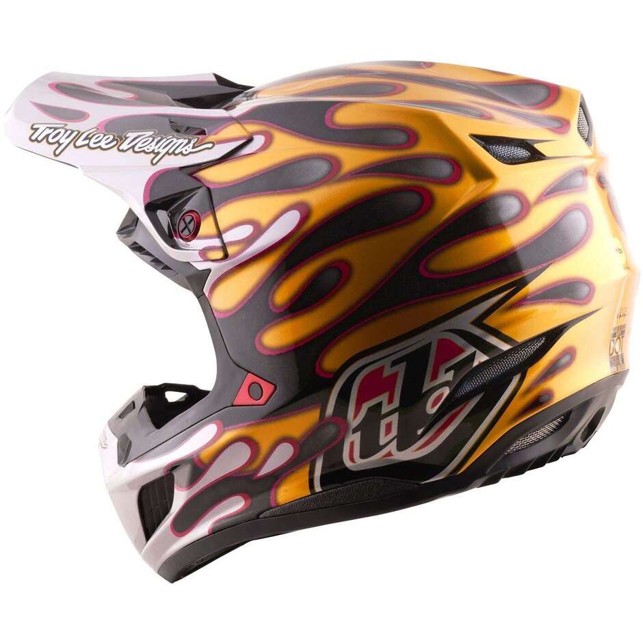 Casque Troy Lee Designs SE5 Carbon MIPS Overspray Noir/Or