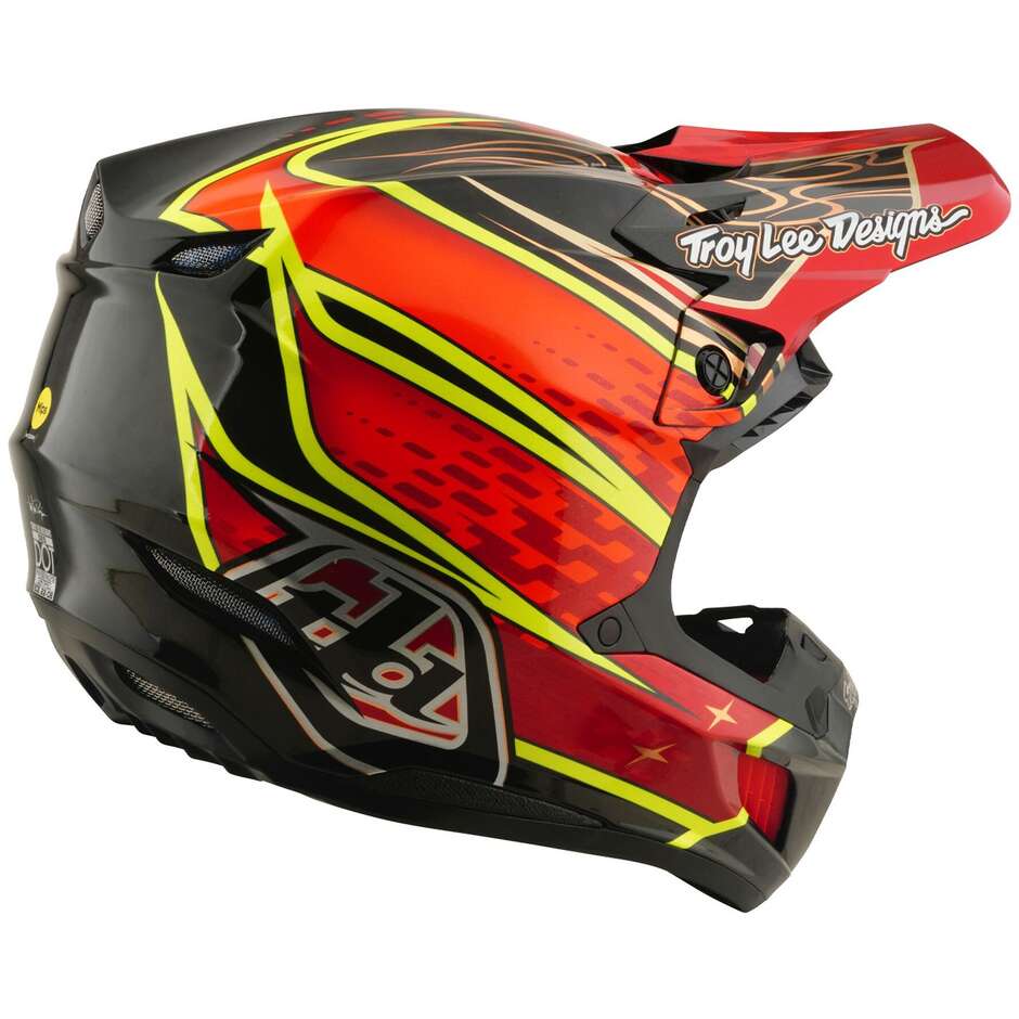Casque Troy Lee Designs SE5 Carbon MIPS Wings Rouge