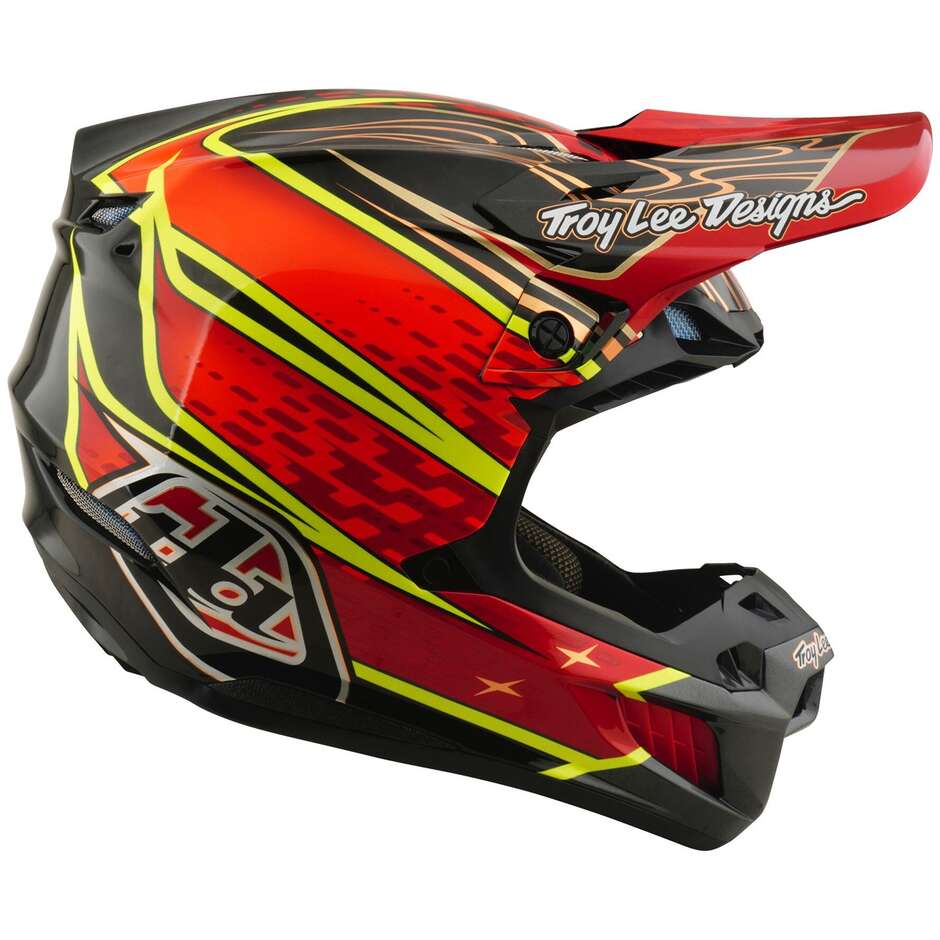Casque Troy Lee Designs SE5 Carbon MIPS Wings Rouge