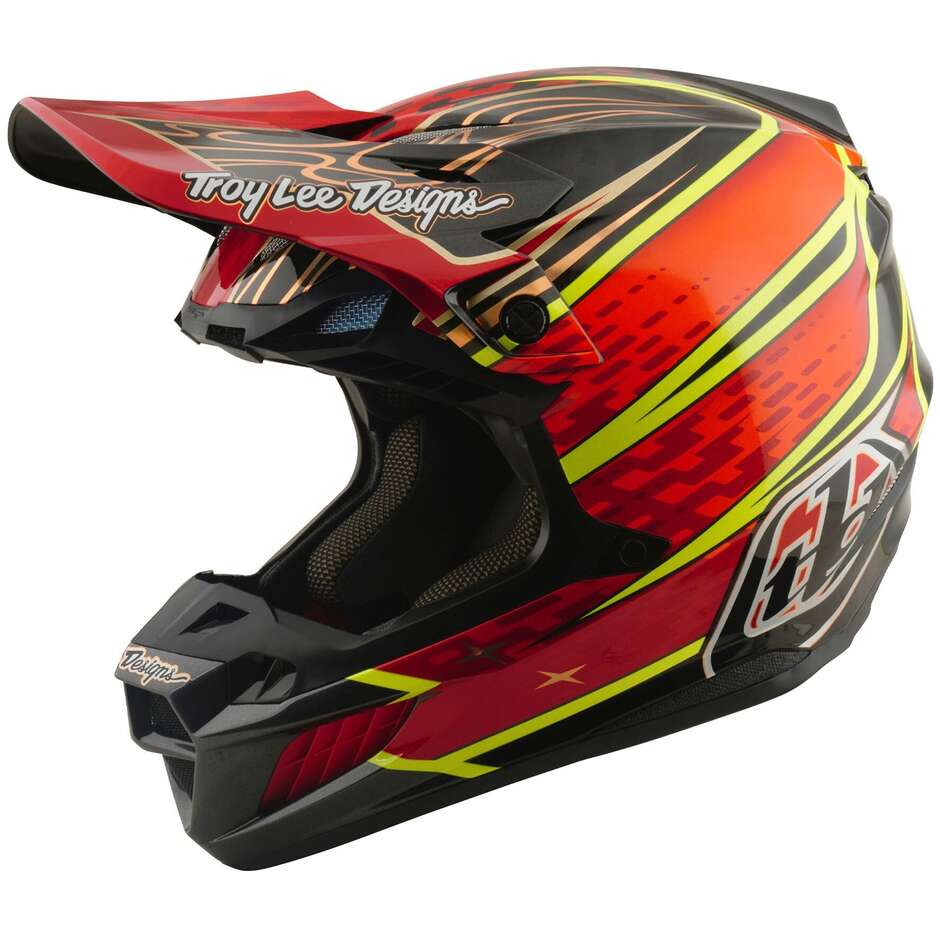 Casque Troy Lee Designs SE5 Carbon MIPS Wings Rouge
