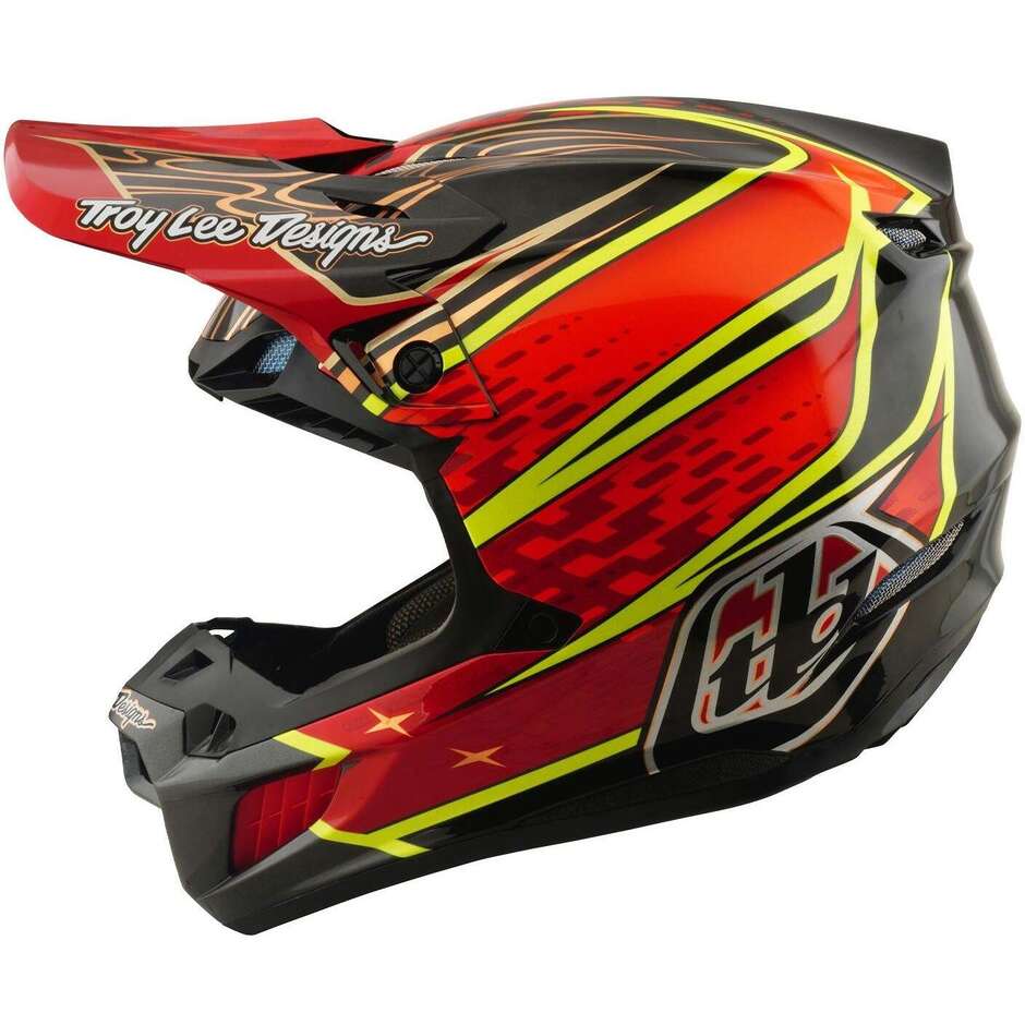 Casque Troy Lee Designs SE5 Carbon MIPS Wings Rouge