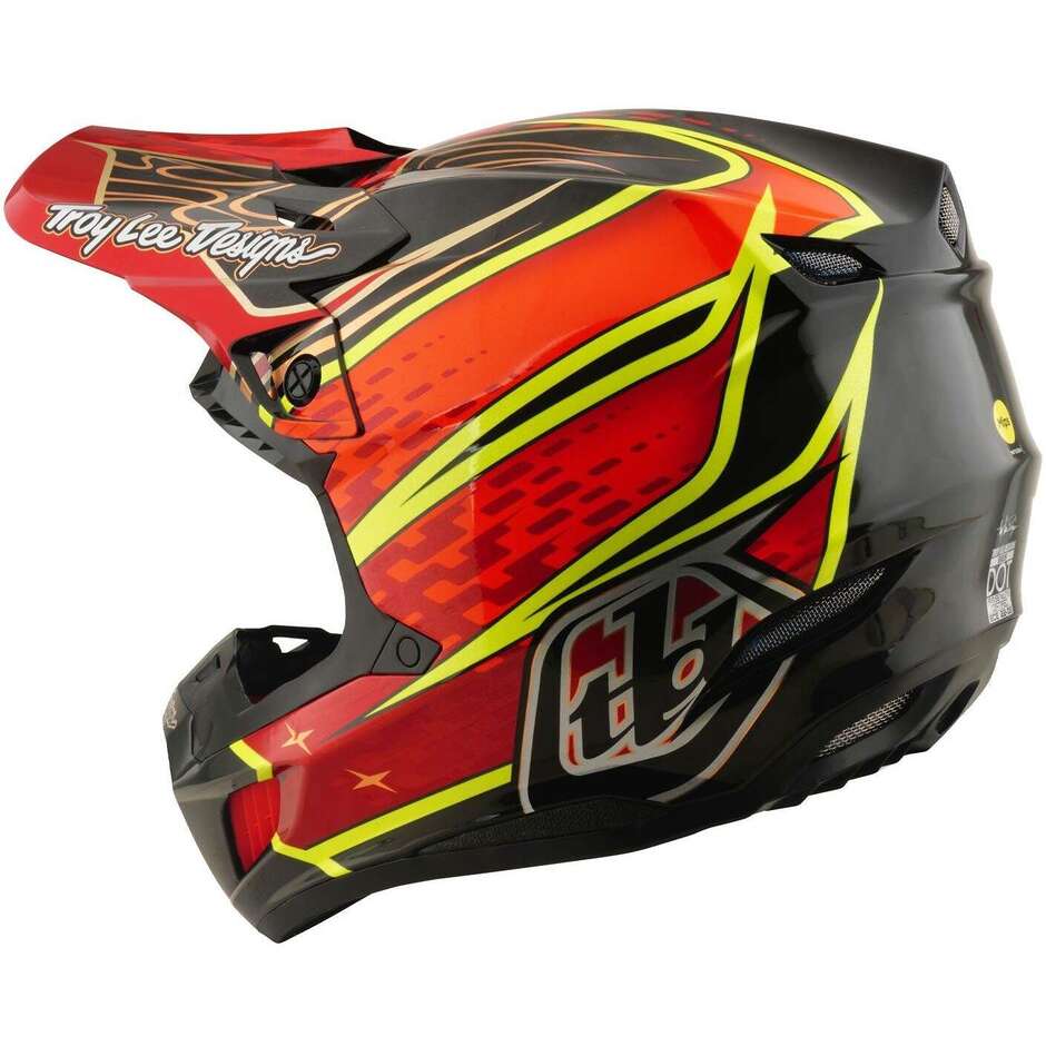 Casque Troy Lee Designs SE5 Carbon MIPS Wings Rouge