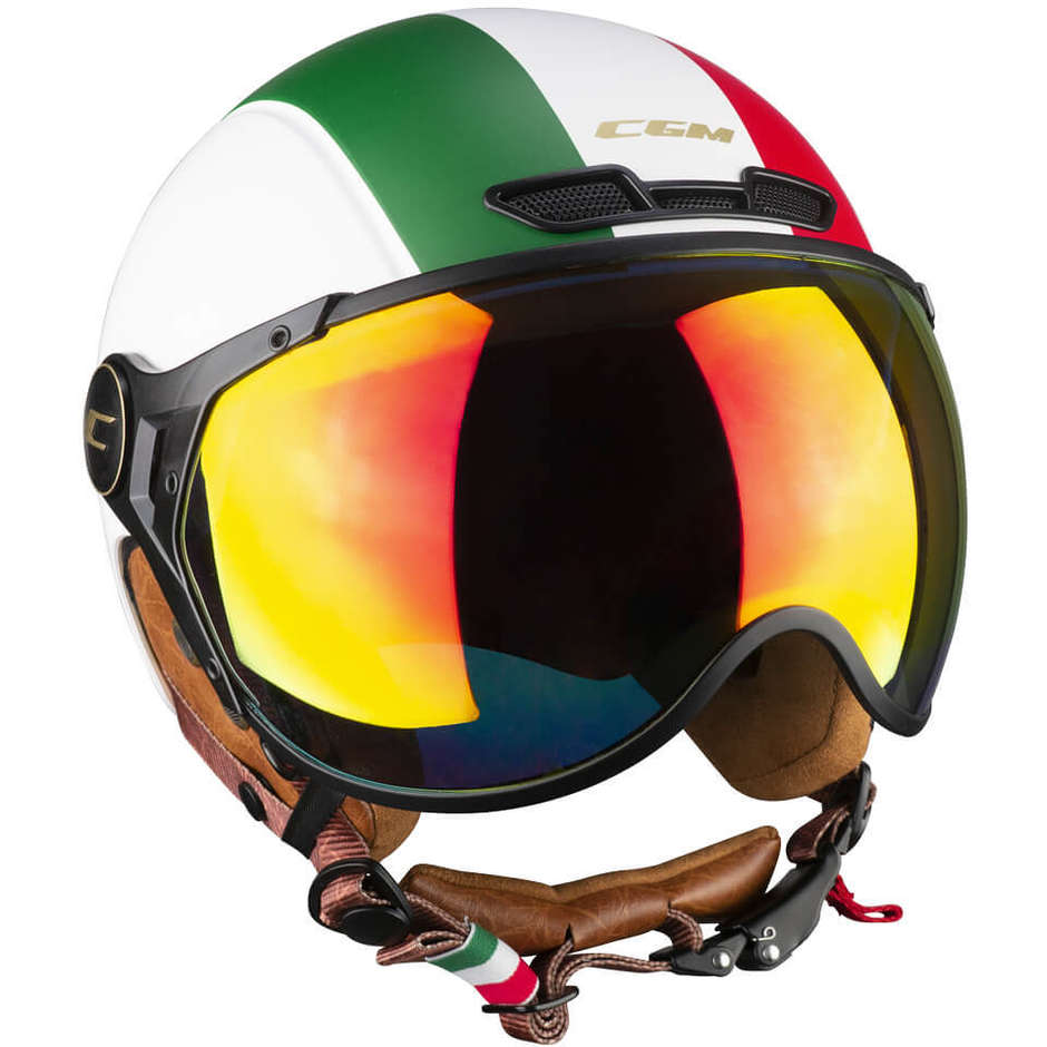 Casque Vélo & Ski CGM 801a EBI ITALIA Vert Blanc Rouge Mat