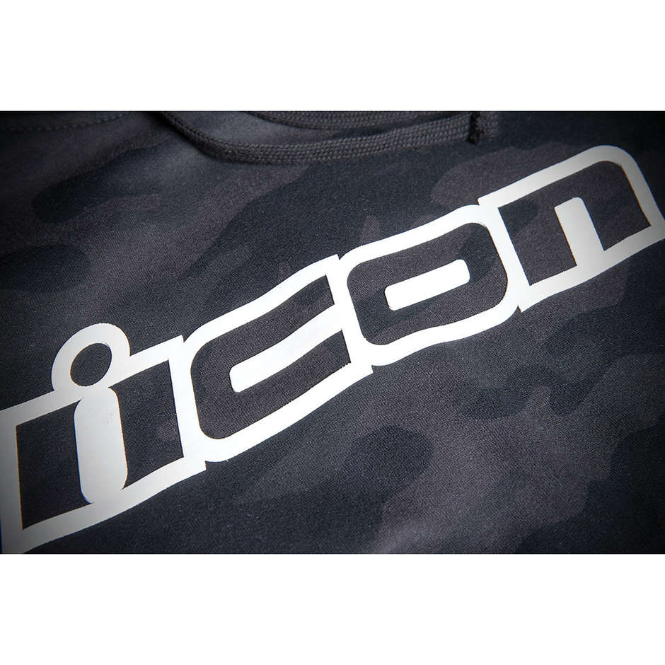 Casual Hooded Sweatshirt Icon CLASICON PULLOVER Hoodie Black Camouflage