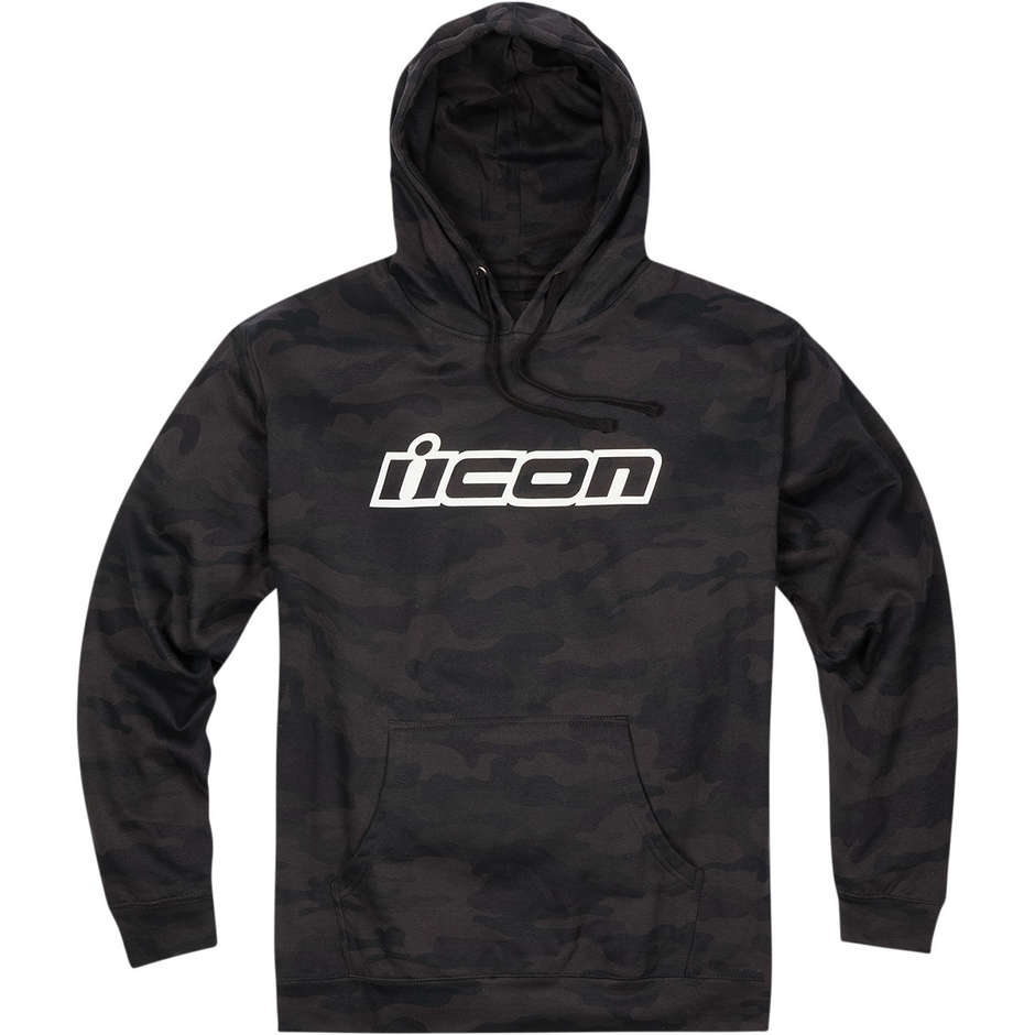 Casual Hooded Sweatshirt Icon CLASICON PULLOVER Hoodie Black Camouflage