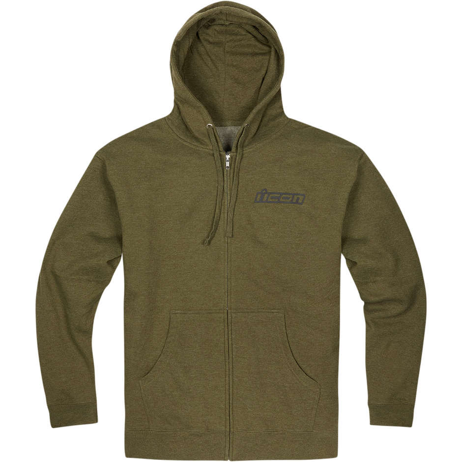 Casual Hooded Sweatshirt Icon CLASICON Zip Hoodie Green